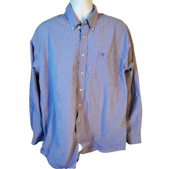 Cinch Shirt Mens Large Blue Button-Down Long Sleeve Western/Rodeo Plaid (G5) - Picture 1 of 7